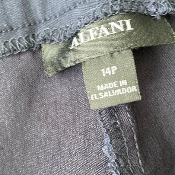 Alfani Pull On Skinny Tummy Control Pant Dark  Navy Blue 14 Petite - Picture 9 of 11